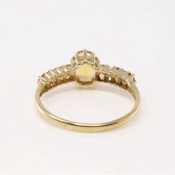 Vintage 10Kt Yellow Gold Citrine Ring. Ring size: 7.75 - Picture 6 of 16
